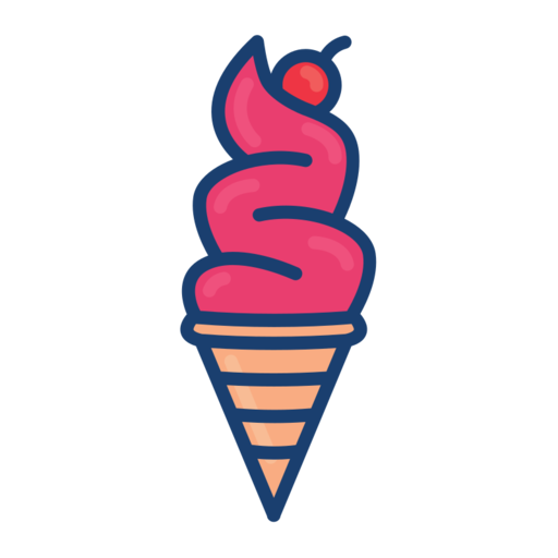 Ice Cream 09 Free Png Icon (salmon, navy, black, teal)