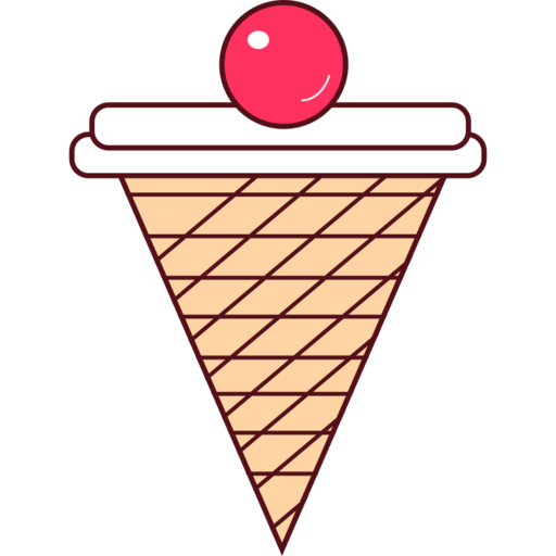 Ice Cream 1 Free Transparent Png Icon Download (pink, salmon, black, white, gray)