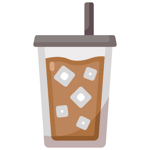 Iced Coffee No Background (gray, black, lavender, silver, salmon)