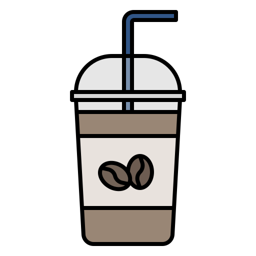 Iced Coffee Png Cutout (indigo, gray, black, lavender, beige)