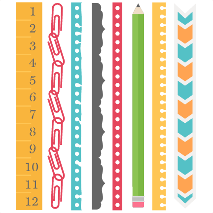 School Border Png Photo (white, salmon, orange, silver, gray)