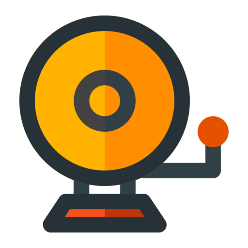 School Bell Free Png Icon (orange, black, indigo, chocolate)