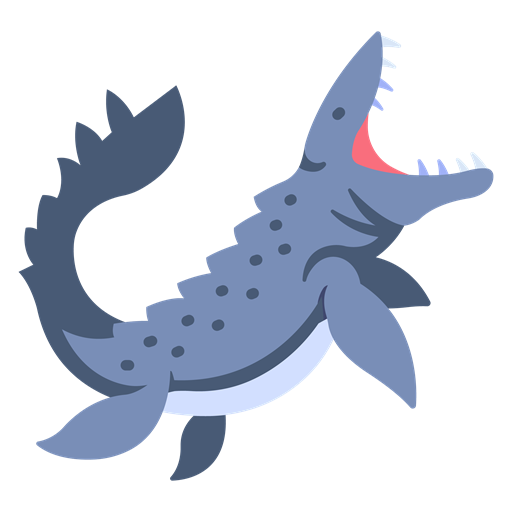 Ichthyosaur No Background (black, gray, lavender)