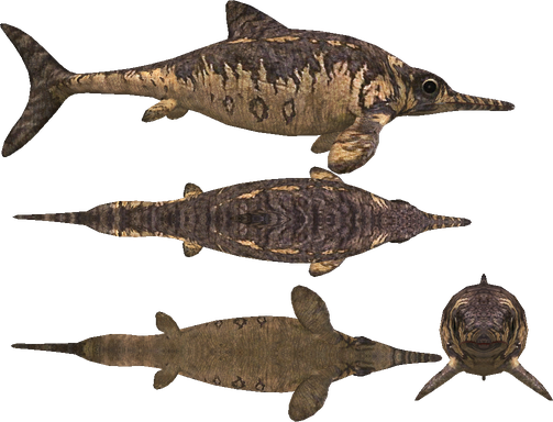 Ichthyosaur Png File (olive, black)