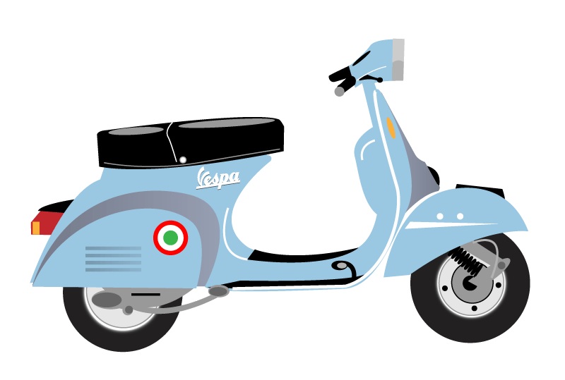 Scooter Transparent Isolated Background (black, silver)