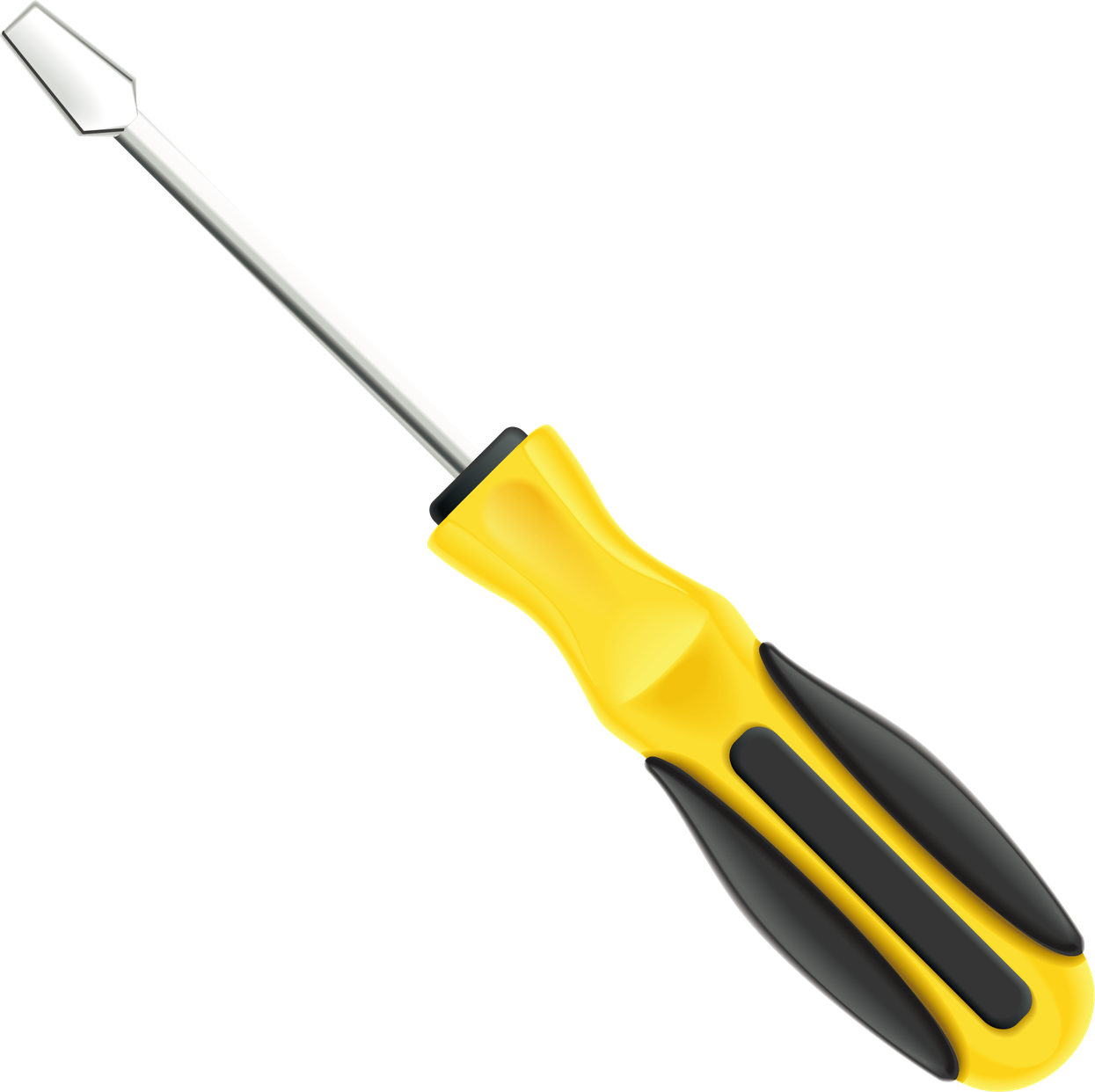 Screwdriver Transparent Isolated Images Png (black, gold, white)