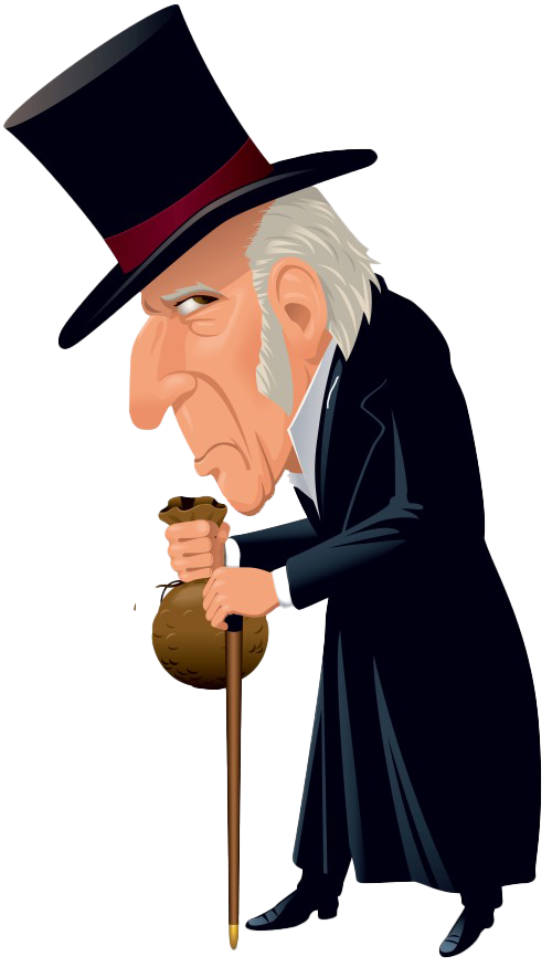 Scrooge Transparent Background (black, white)