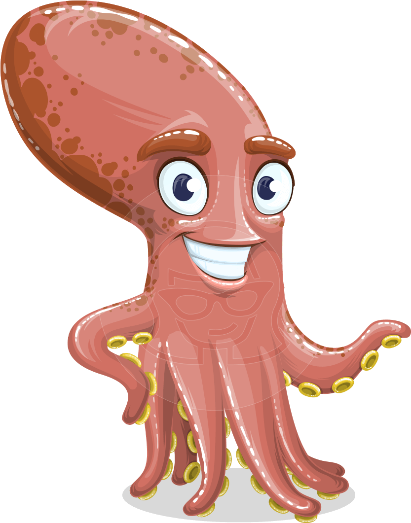 Octopuse Png Pic (white, black, salmon)