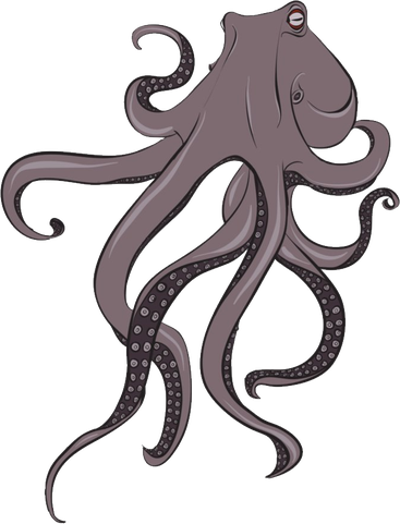 Octopuse Transparent Png (gray, black)