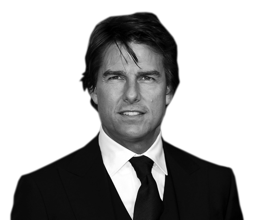 Actor Tom Cruise Png Transparent Image (black, gray, white)