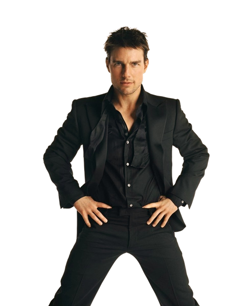 Actor Tom Cruise Transparent Png (black)