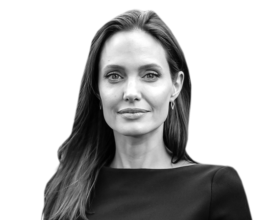 Actress Angelina Jolie Transparent Background (black, indigo)