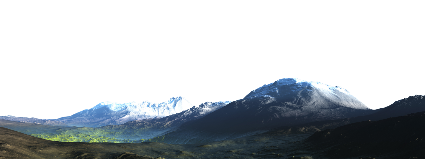 Icy Mountains Transparent Png (black)