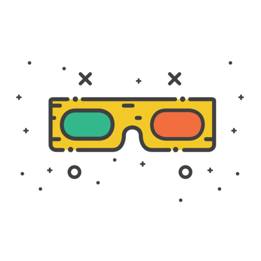 3D Glasses Free Transparent Png Icon Download (indigo, teal, black, chocolate, gold)