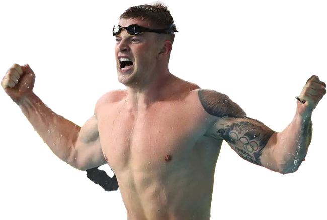 Adam Peaty Png Clipart (pink, black, gray)