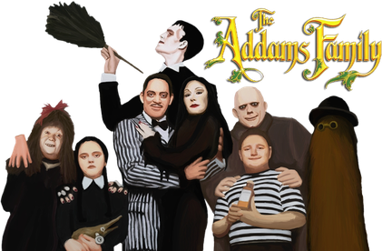 Adams Family Png Isolated File (maroon, black)