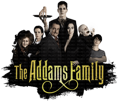 Addams Family Logo Png Image (black, gray)