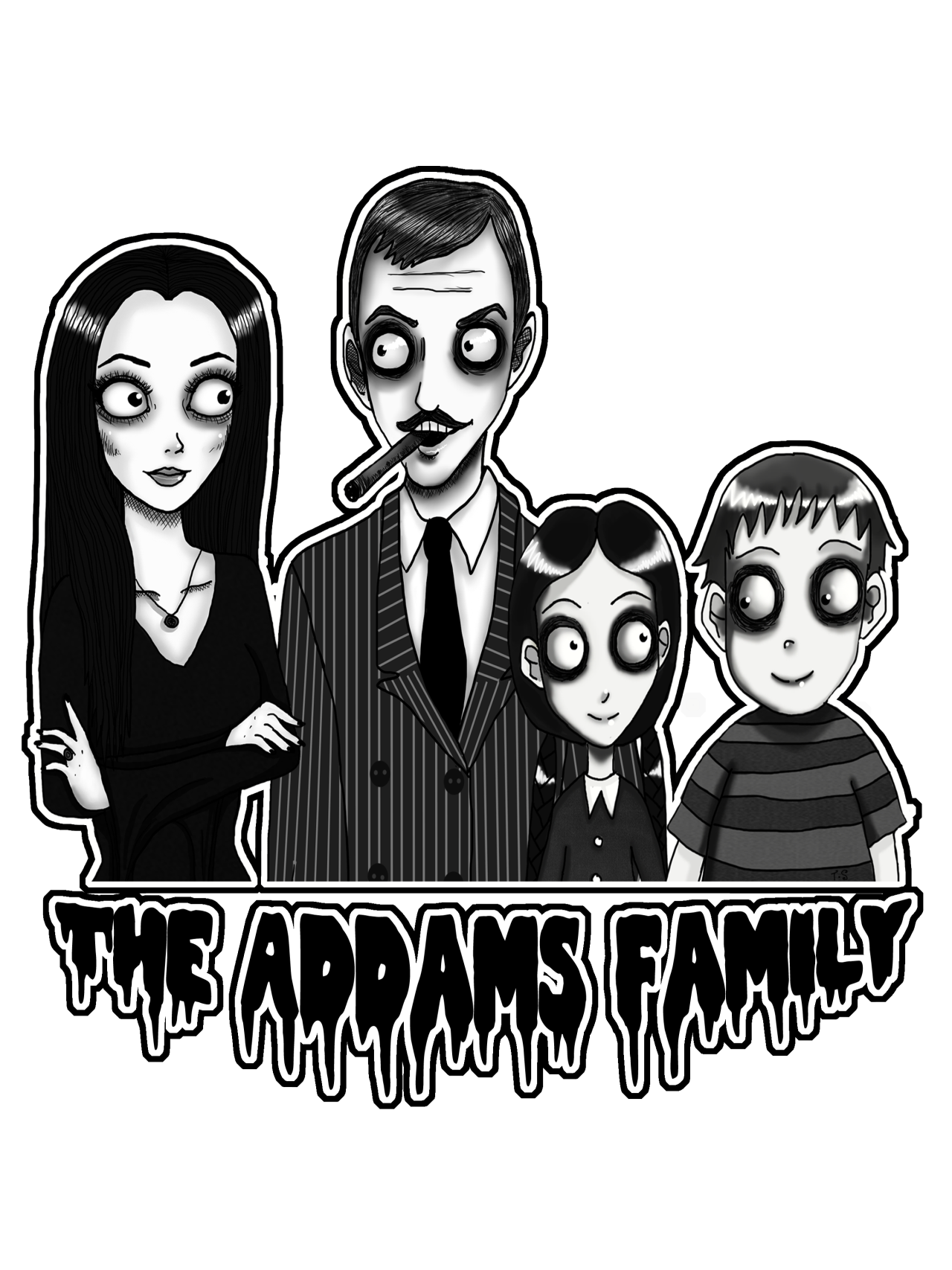 Addams Family Png Cutout (black, white)