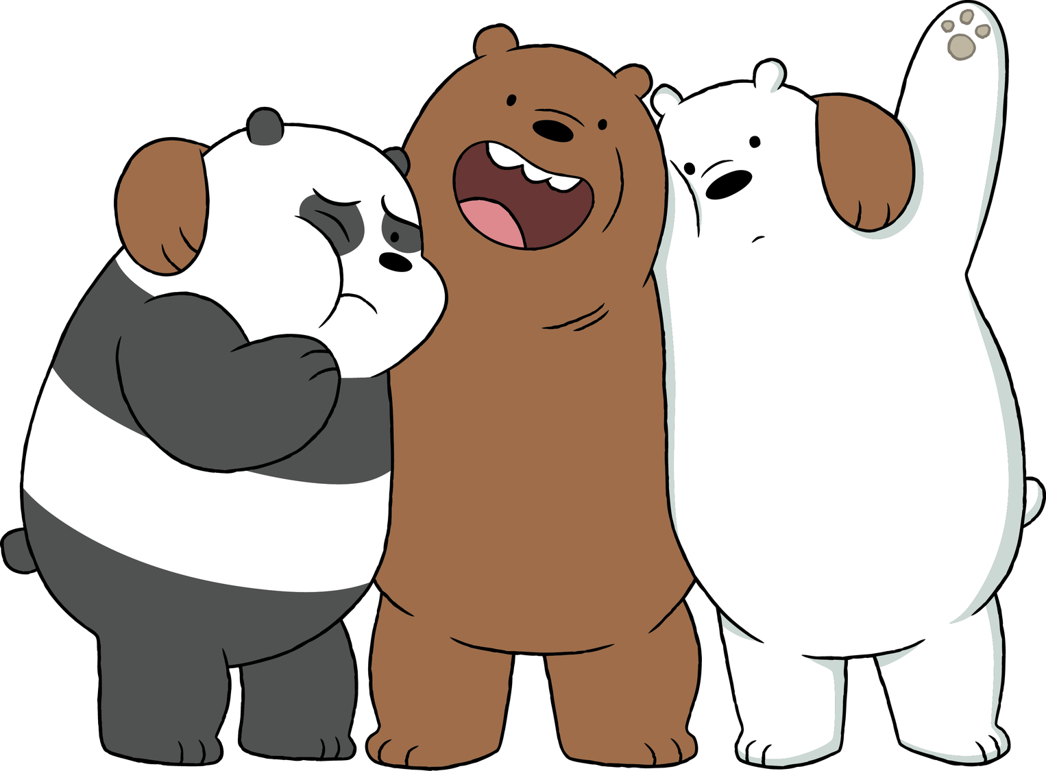 We Bare Bears Download Png Image (black, gray, white)