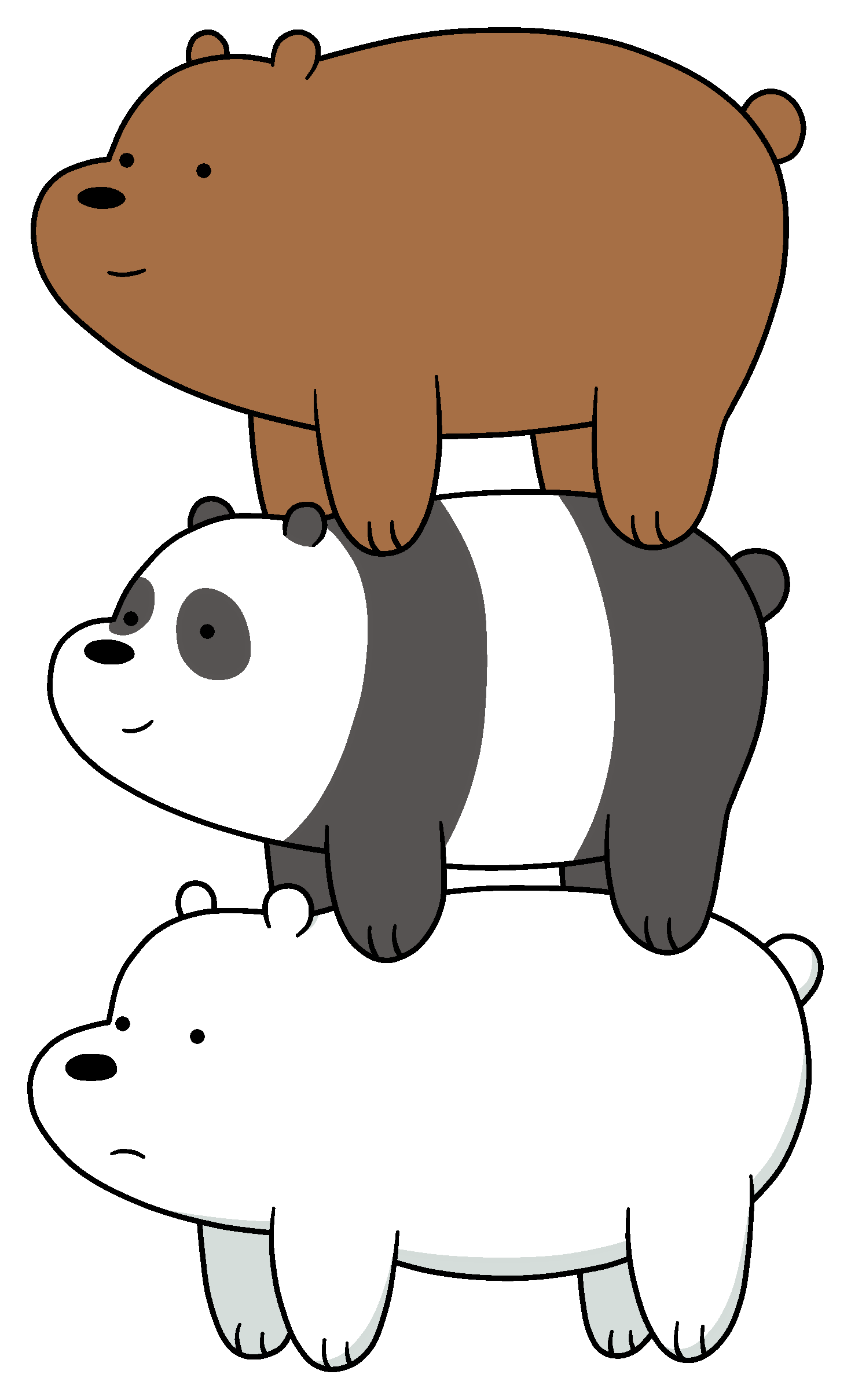 We Bare Bears Png Isolated Hd (gray, chocolate, white)