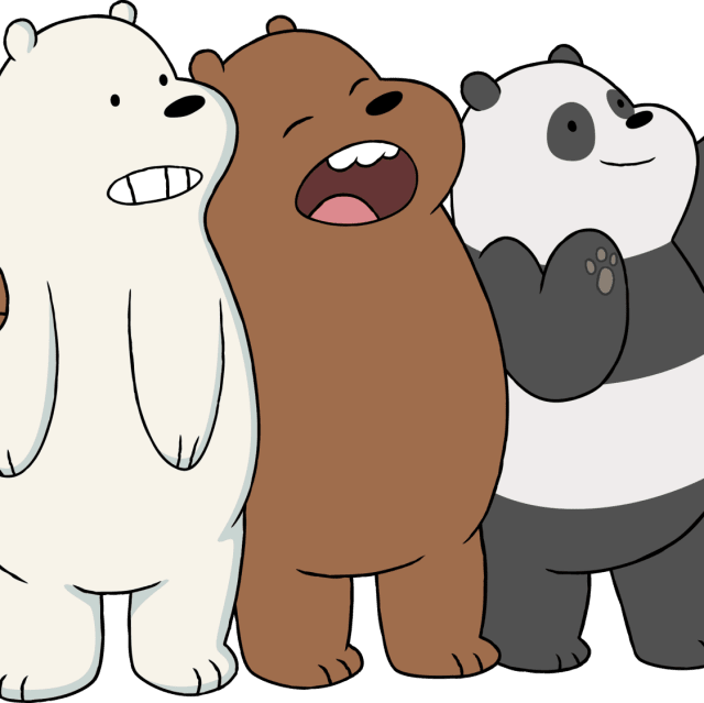 We Bare Bears Png Isolated Image (lavender, gray, beige)