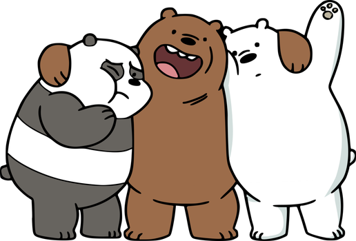 We Bare Bears Png Pic (black, gray, white)