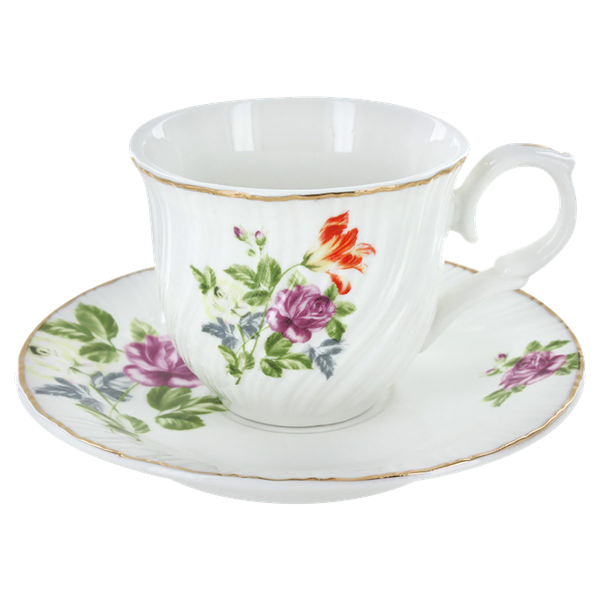 Tea Cup Transparent Background (black, lavender)