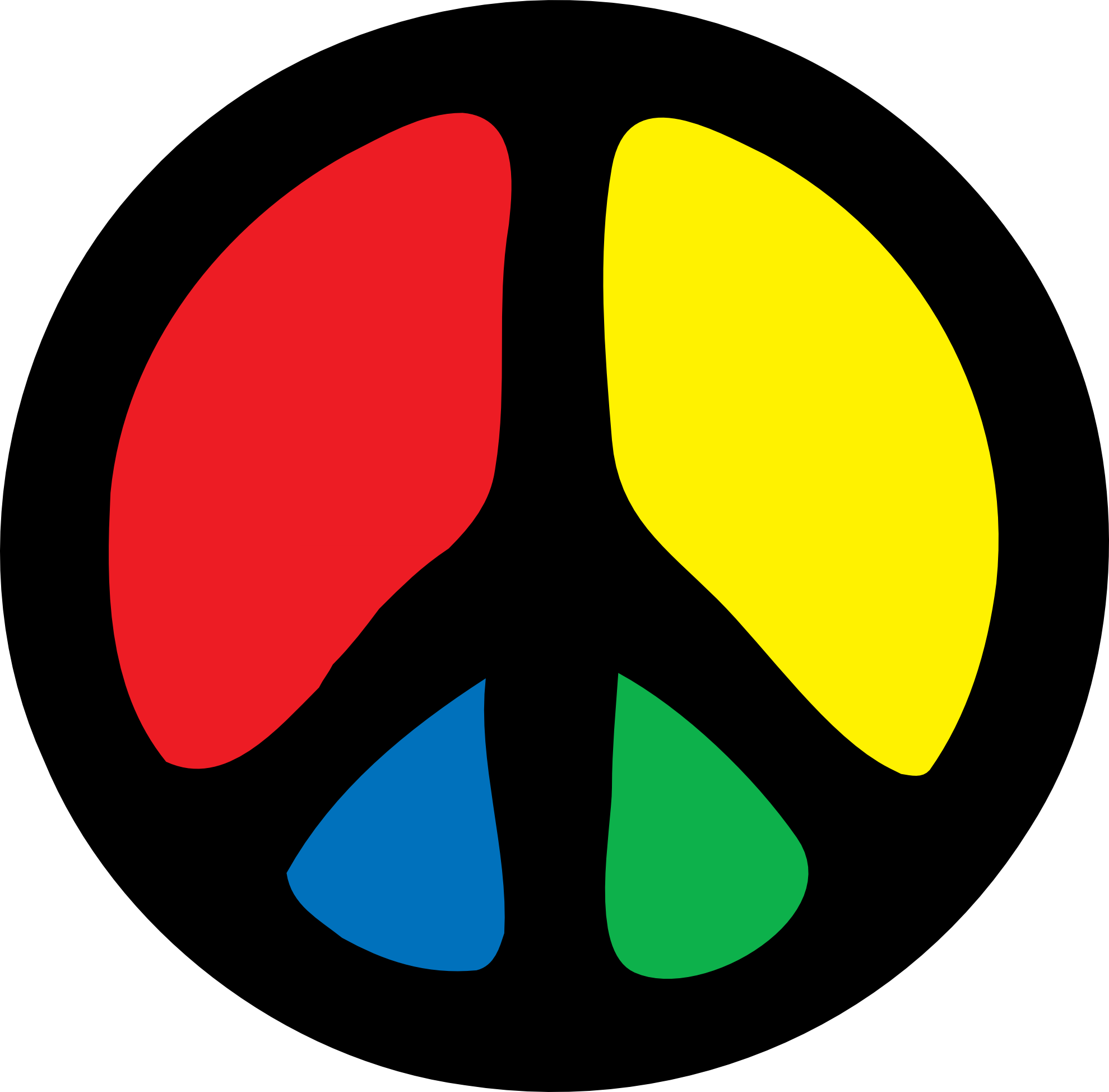 Peace Png Image (red, white, yellow, teal, black)