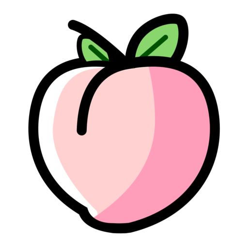 Peach Free Png Icon (pink, white, black, gray)