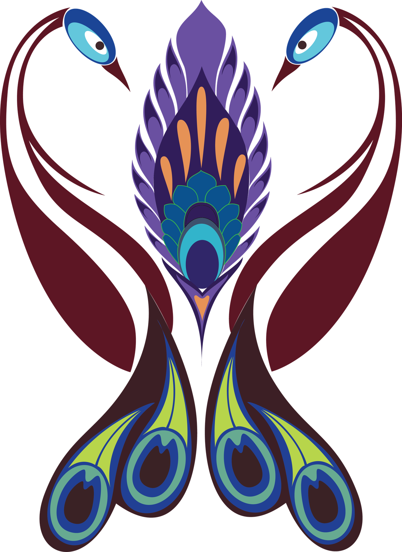 Peacock Png Pic (black, gray, maroon)