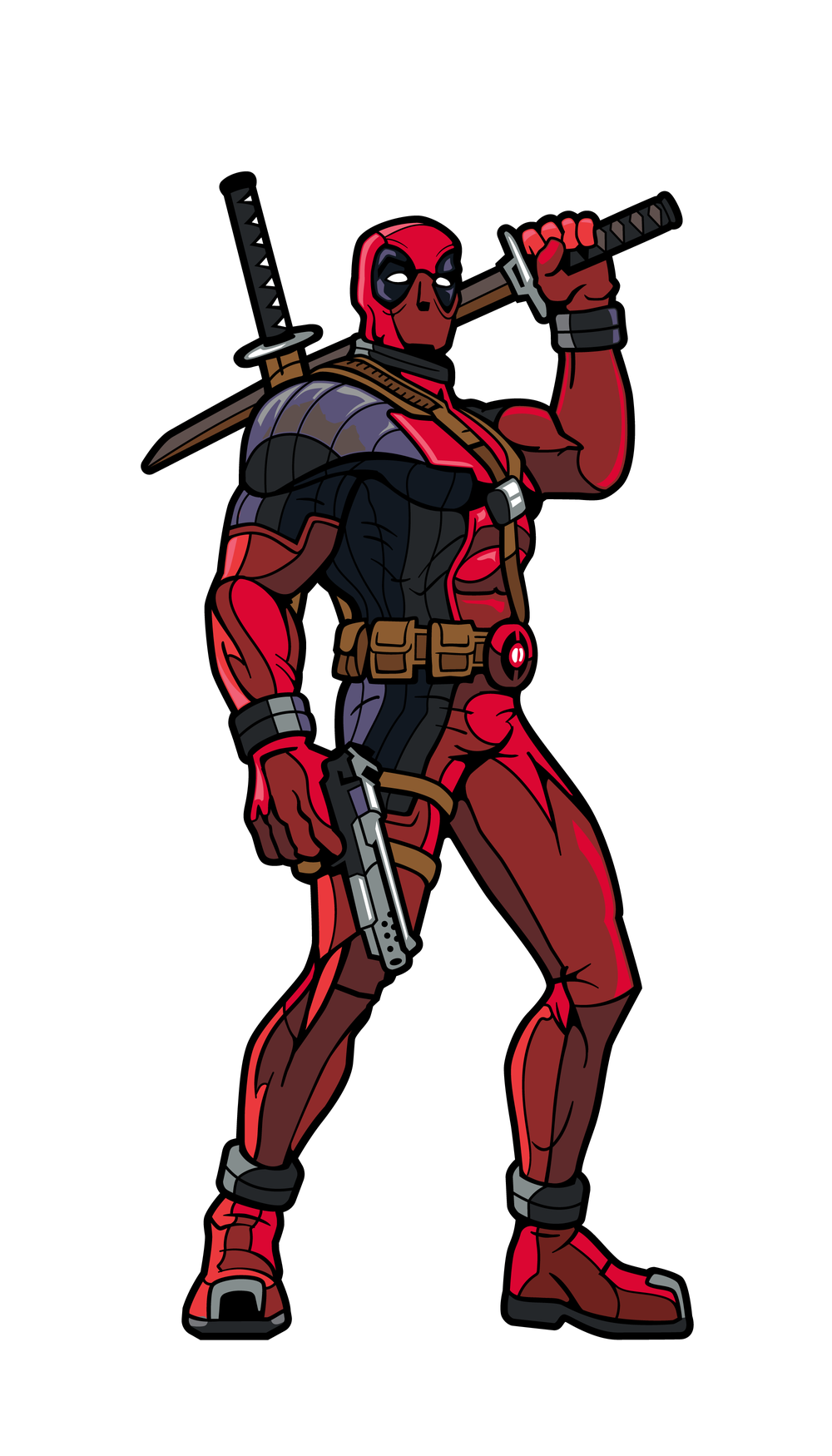 Dead Pool Png Isolated Image (black, maroon)