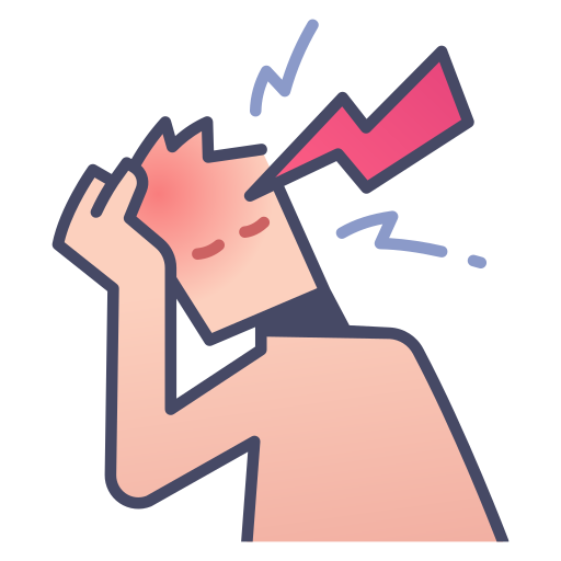 Headache Pain Person Migraine Problem People Stress Head Ache Icon Free Transparent Png Icon Download (indigo, black, pink)