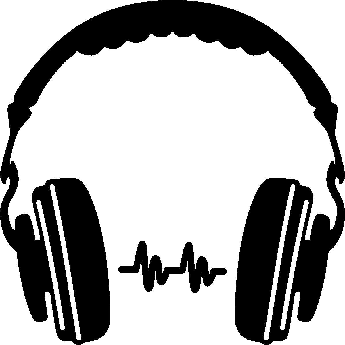 Headphone Silhouette Clip Art Png (black, white)