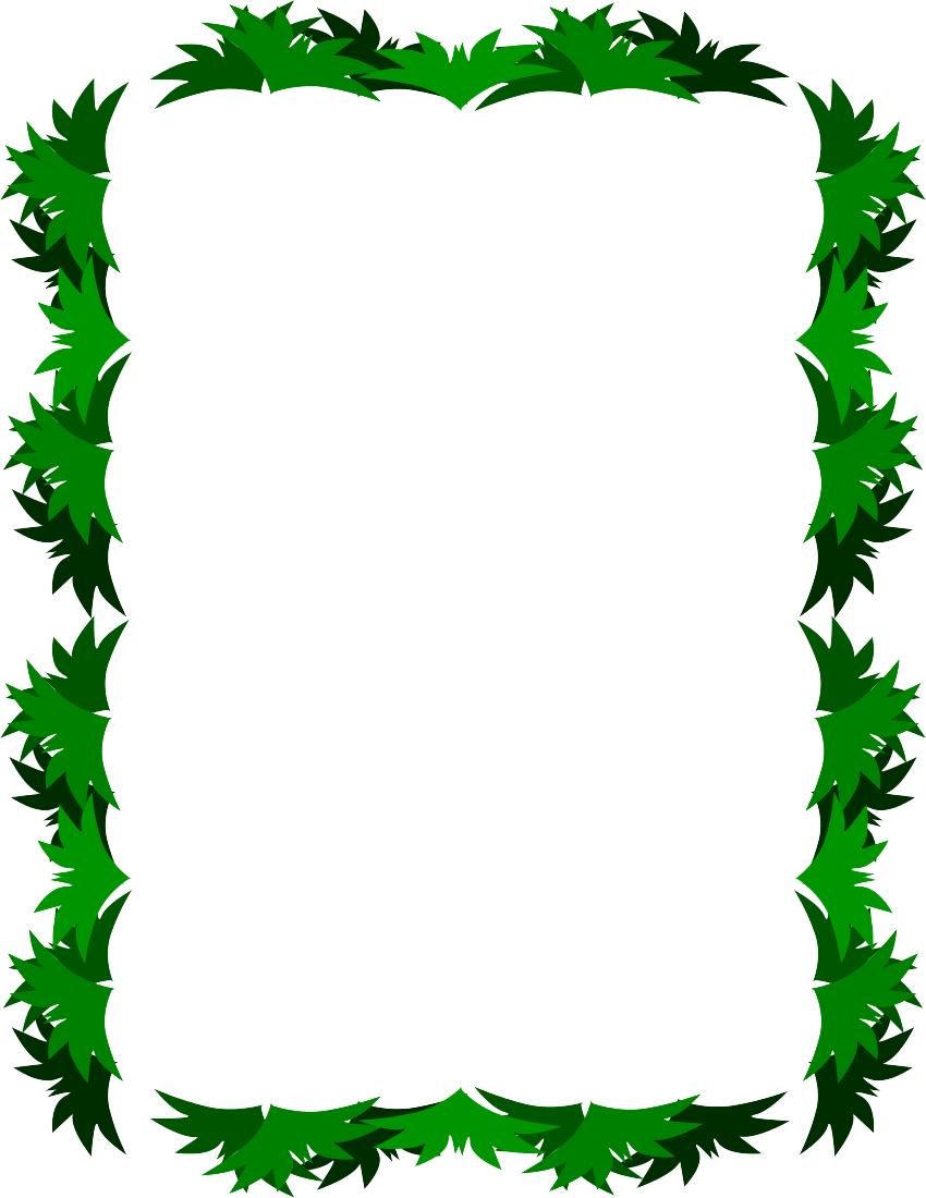 Leaf Frame Png Transparent Image (white, green)