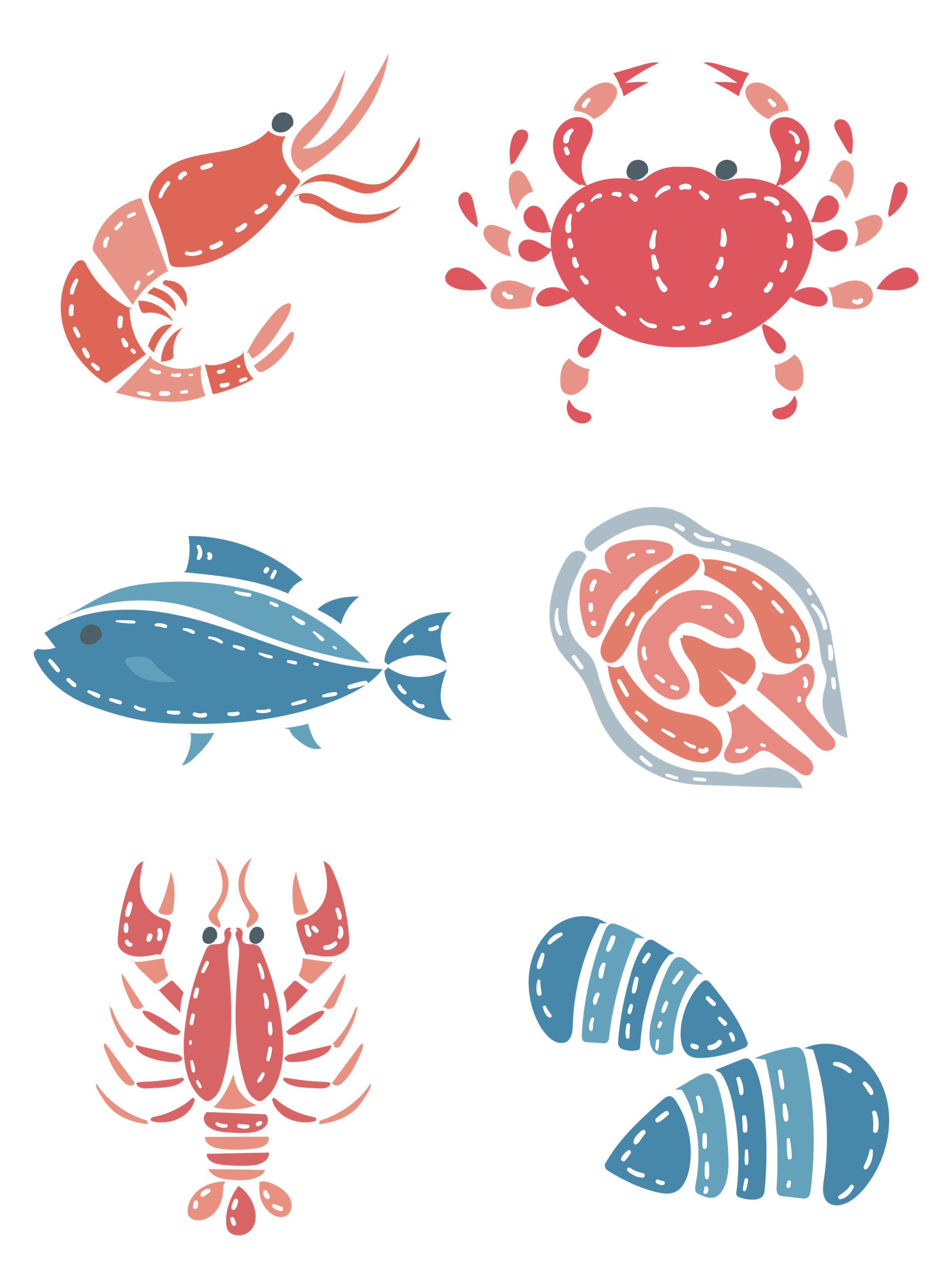 Seafood Png Pic (black, salmon, gray)