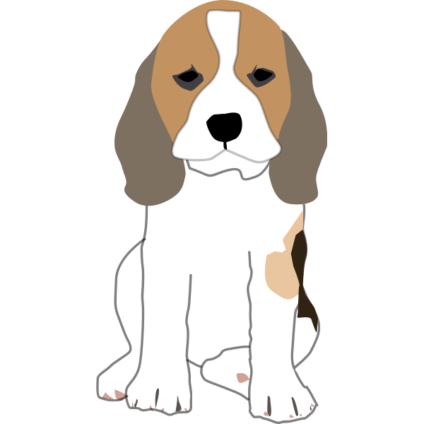 Beagle Png Image (white, black, pink, salmon, gray)