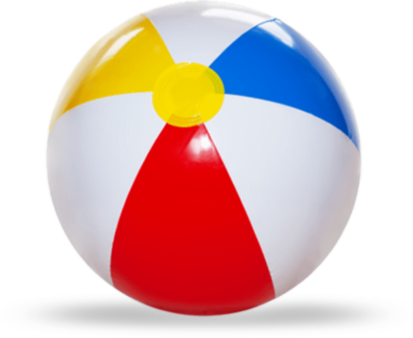 Real Colorful Beach Ball Transparent Png (red, silver, gray, lavender)