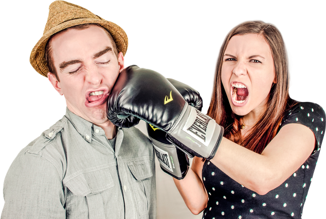 Real Fighting Couple Transparent Png (silver, black)