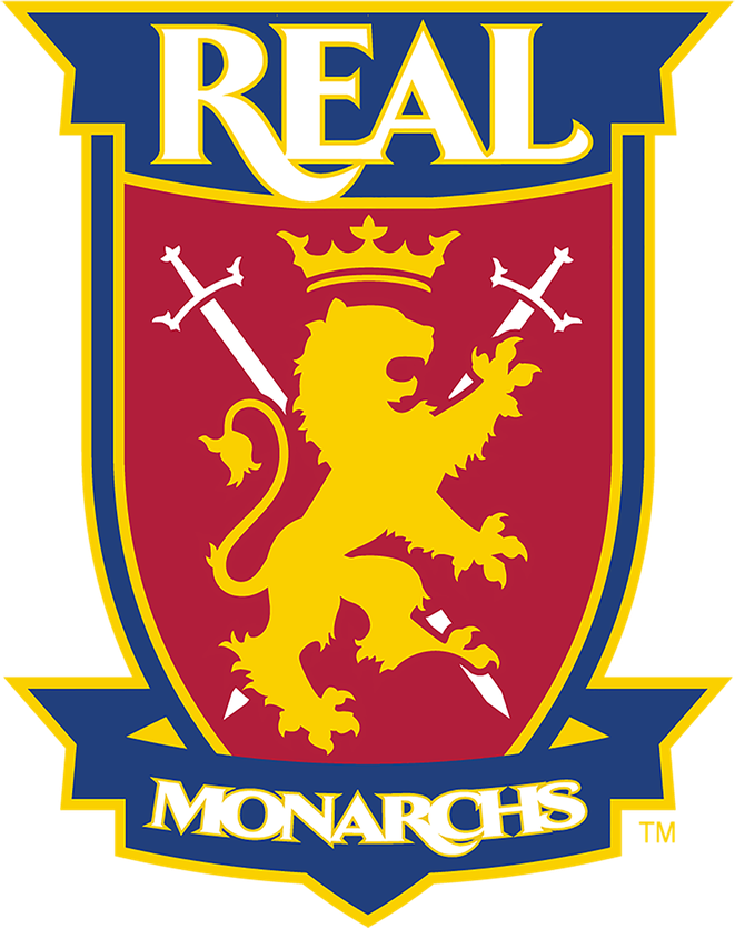 Real Monarchs Png (maroon, navy, black, gold, white)