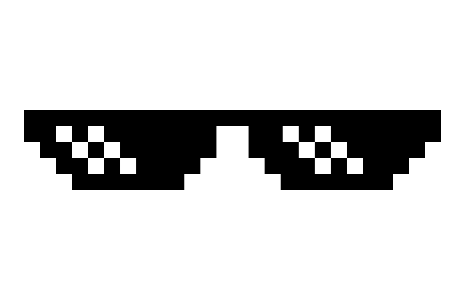 Deal With It Glasses Png Clipart (black, silver, gray, white)