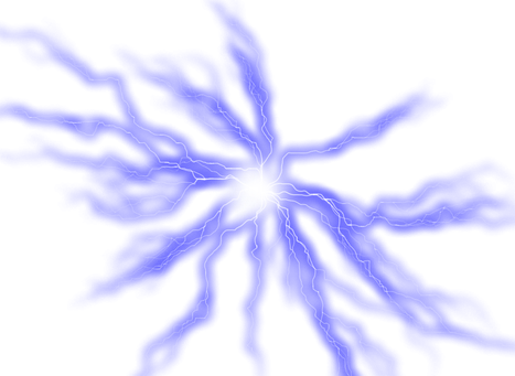 Realistic Lightning Transparent Png (black, blue)