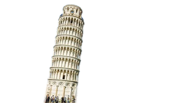 Leaning Tower Of Pisa Transparent Background (silver, black)