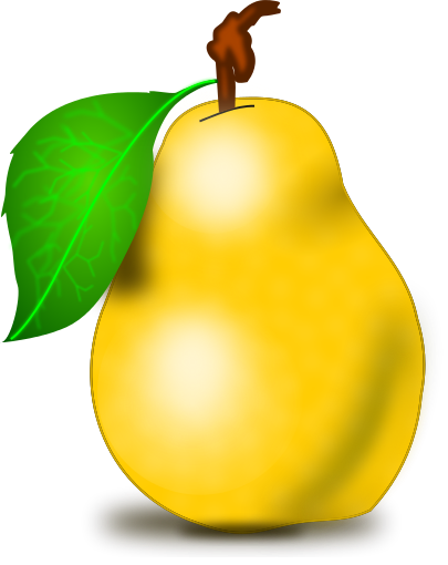 Pear Clip Art Png (black, white, gold)