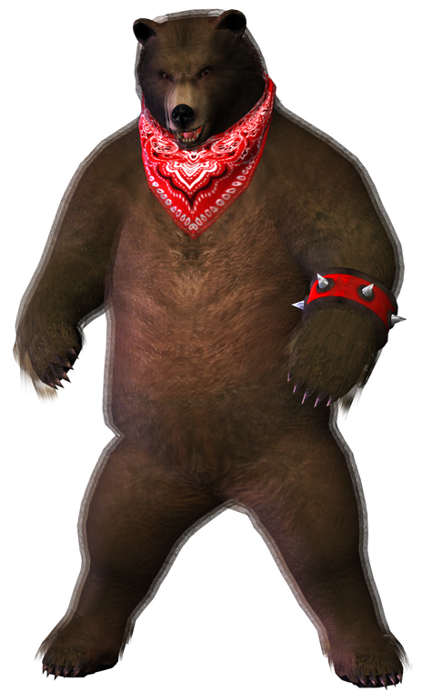 Bear Kuma Tekken Transparent Background (black)