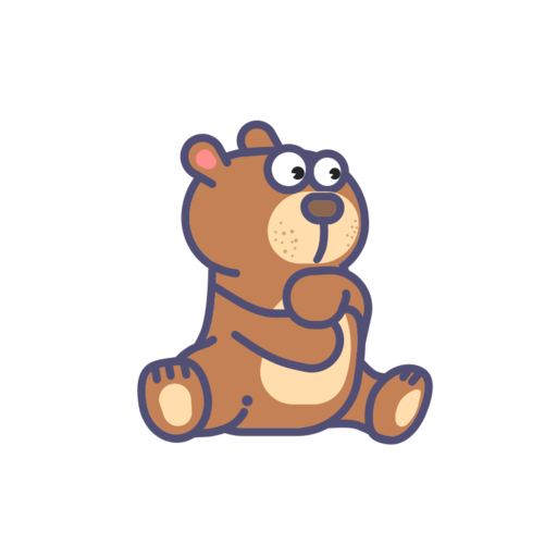 Bear Free Png Icon (pink, salmon, black, chocolate, white)