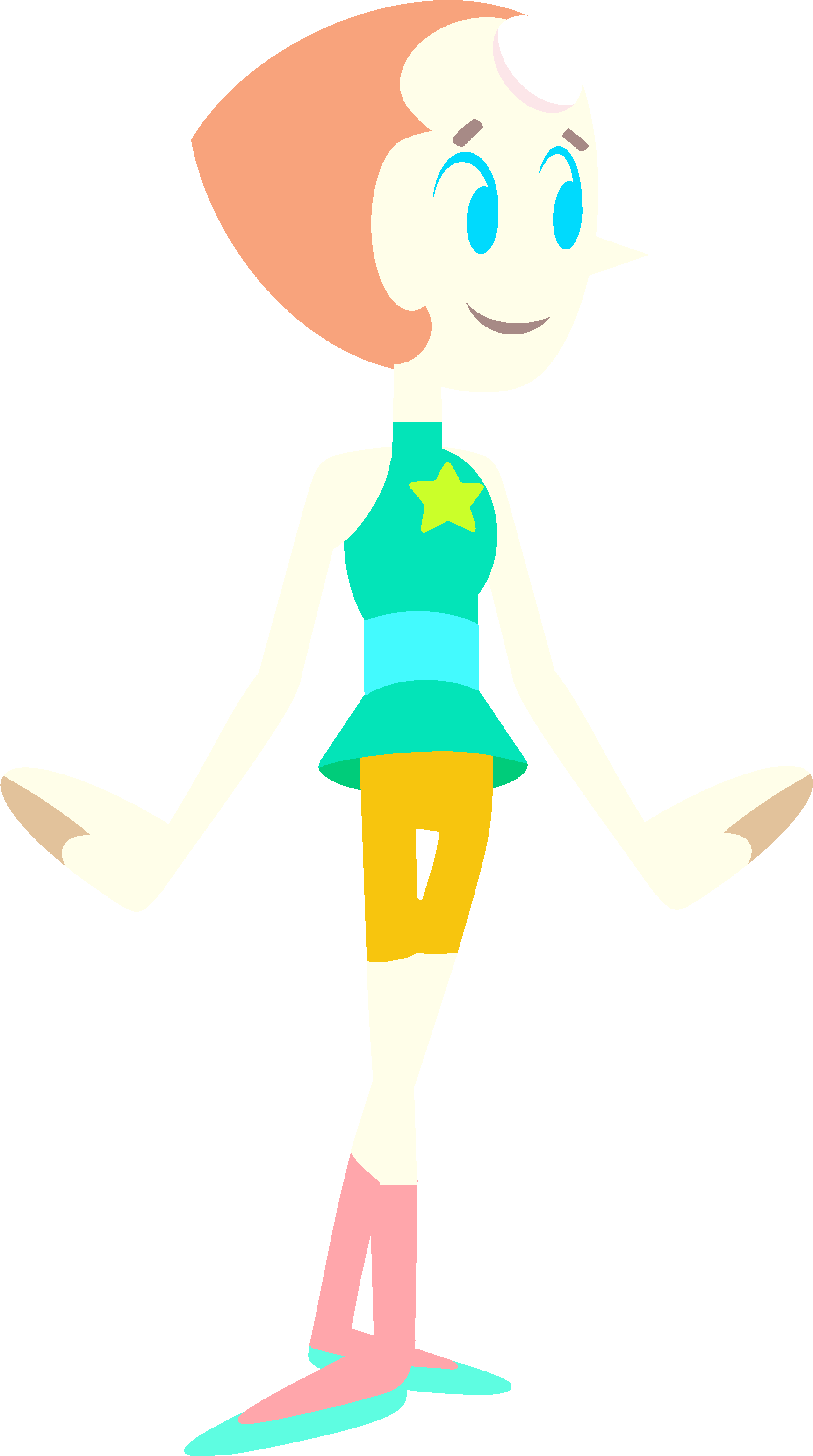 Pearls Steven Universe Png Isolated Photo (white, greenish blue, salmon, black, beige)