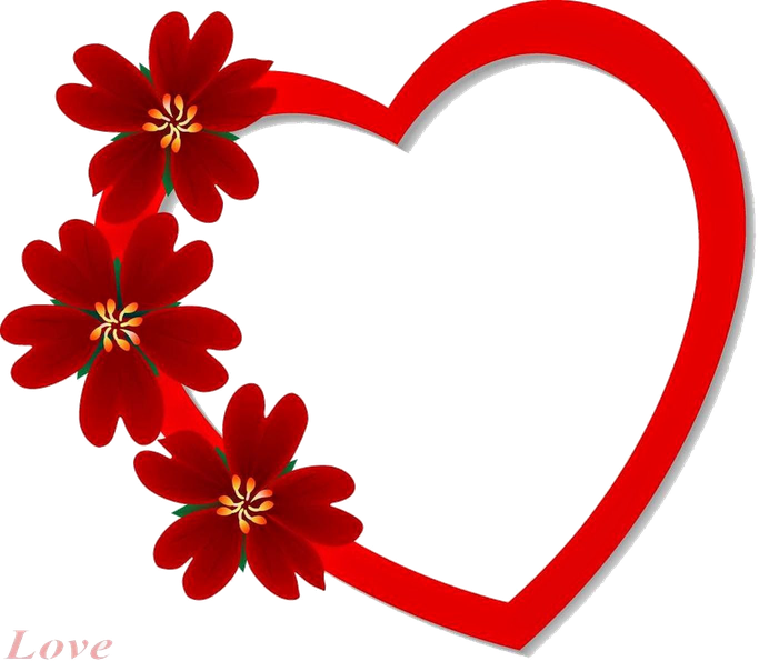 Heart Frame Png Background Image (black, red)