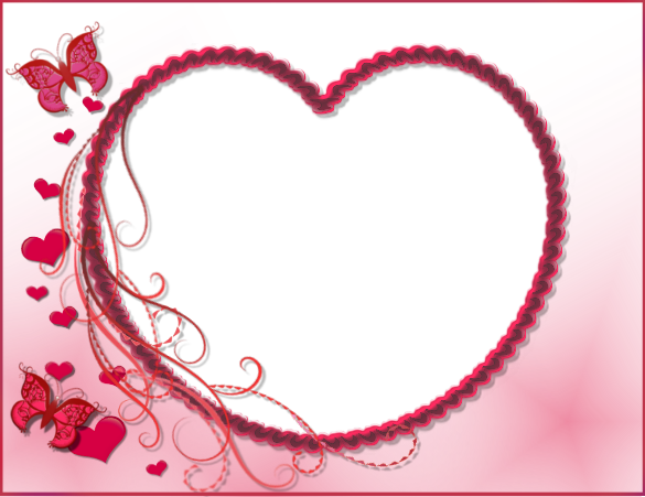 Heart Frame Png Photo (white, pink, black)