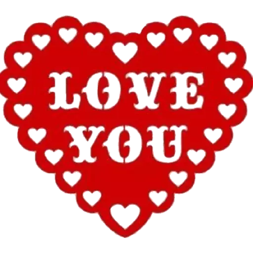 Heart I Love You Word Png Free Download (red, black)