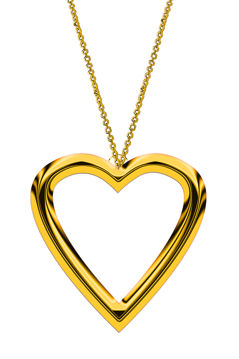 Heart Locket Png Photo (black, gold)